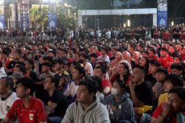 Ramai, begini suasana nobar timnas Indonesia lawan Jepang di GBK