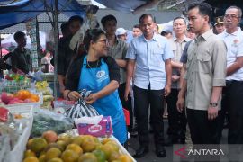 Wapres inspeksi harga kebutuhan pokok di Pasar Dauh Pala Tabanan, Bali
