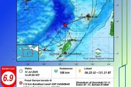 BMKG xebut Gempa tektonik M6,9 di Laut Banda Maluku tak picu tsunami