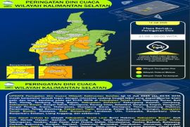 Kecamatan Kusan Hulu Tanah Bumbu berpotensi hujan badai pada Selasa