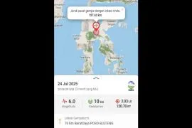 Gempa magnitudo 6,0 guncang Poso Sulawesi Tengah