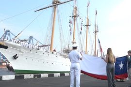 Kapal latih legendaris Esmeralda Chili bersandar di Jakarta