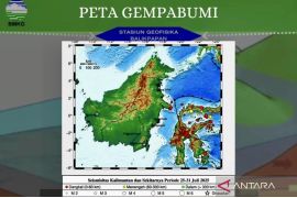 Delapan kali gempa dangkal guncang Kalimantan pada akhir Juli