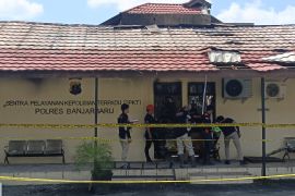 Tim Inafis olah TKP kebakaran SPKT Polres Banjarbaru