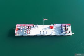 Upacara Kemerdekaan di Pantai Boom