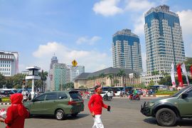 Arus lalu lintas Patung Kuda kembali normal usai kirab bendera