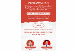Manajemen RSUD dr Zainal Umar Sidiki sampaikan libur pelayanan