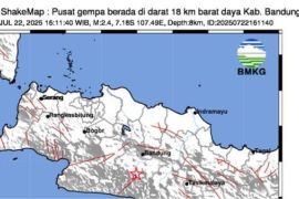 Info gempa hari ini baru saja M1,7 guncang Bandung Barat akibat Sesar Lembang