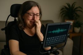 Tangis Sarah Ezekiel saat AI hidupkan kembali suaranya yang hilang