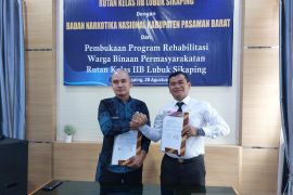 Rutan Lubuk Sikaping teken kerjasama dengan BNNK Pasaman Barat program rehabilitasi warga binaan