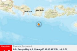 Sebanyak 407 gempa bumi guncang NTB sepanjang Agustus 2025