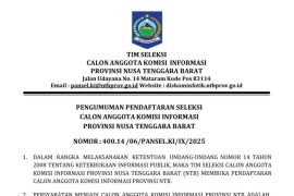 Pendaftaran seleksi calon Anggota Komisi Informasi NTB dibuka mulai 4-17 September 2025
