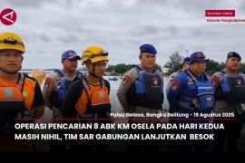 Operasi pencarian 8 ABK KM Osela pada hari kedua masih nihil, Tim SAR Gabungan lanjutkan besok (video)