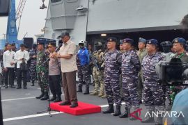 Menhan terima  kapal baru TNI AL buatan Italia, KRI Brawijaya 320