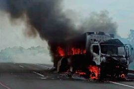 Truk terbakar di Tol Cipali berhasil dipadamkan