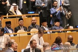 Prabowo tiba di ruang Sidang Majelis Umum PBB untuk berpidato