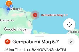 Gempa bumi berkekuatan 5,7 magnitudo guncang Situbondo