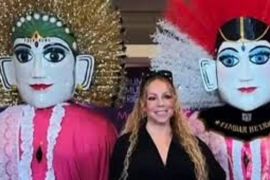 Mariah Carey Disambut Meriah dengan Ondel-Ondel Saat Tiba di Jakarta