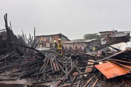Kebakaran di Sukahaji, 12 kios kayu hangus dilalap api