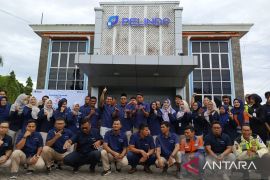 Meski hujan, Insan Pelindo Pangkalbalam semangat laksanakan upacara Sumpah Pemuda