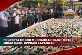 Polresta Bogor musnahkan 38.875 botol miras hasil operasi lapangan