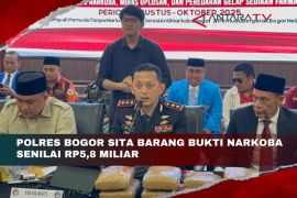 Polres Bogor sita barang bukti narkoba senilai Rp5,8 miliar
