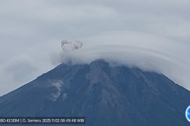 Semeru delapan kali erupsi dengan letusan setinggi 800 meter