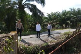 Kasat Lantas Polres Langkat tinjau jembatan rusak pada dua kecamatan