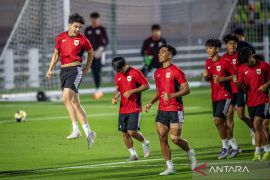 Timnas Indonesia berlatih jelang hadapi Timnas Honduras di Piala Dunia U-17 Qatar