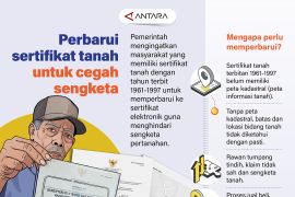 Perbarui sertifikat tanah untuk cegah sengketa