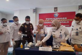 BNNP Gorontalo lakukan pemusnahan barang bukti kejahatan narkotika
