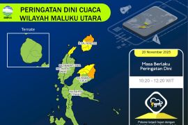 BMKG: Waspadai cuaca ekstrem di Malut pada periode 20--26 November