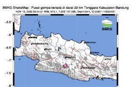 Gempa hari ini M3,1 guncang Kabupaten Bandung