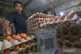 Harga telur ayam Rp32.600/kg, cabai rawit Rp80.350/kg