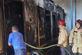 BPBD Aceh Besar padamkan kebakaran Genset Semen Bangun Andalas