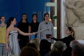 Gladiresik upacara api Olimpiade 2026 berlangsung di Olimpia