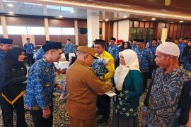 Kotabaru Regent pins Satyalancana Karya Satya to ASN