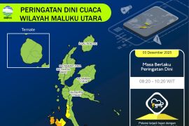BMKG Ternate imbau warga waspada cuaca ekstrem wilayah Maluku Utara