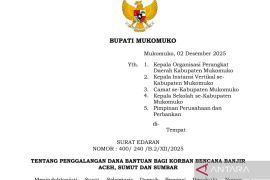 Pemkab Mukomuko terbitkan edaran donasi bencana alam Sumatera
