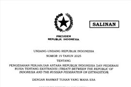 Presiden Prabowo sahkan UU Ekstradisi RI dan Rusia