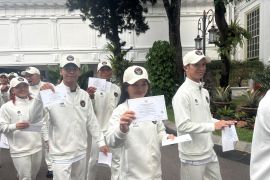 Atlet kontingen SEA Games sambangi Istana jelang dilepas Presiden