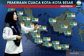 BMKG prakirakan mayoritas daerah berpotensi diguyur hujan pada Senin