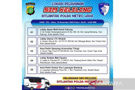 Rabu, layanan SIM keliling tersedia di lima lokasi Jakarta