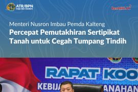 Menteri Nusronimbau Pemda Kalteng percepat pemutakhiransertipikat tanah cegah tumpang tindih