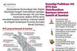 Komdigi pulihkan 145 BTS dan distribusikan bantuan internet satelit di Sumbar
