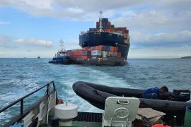 KSOP Batam periksa insiden tabrakan kapal kontainer dengan  tug boat di Selat Malaka