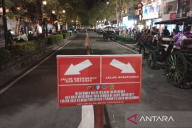 Malioboro Yogyakarta  ditutup untuk kendaraan jelang berganti tahun