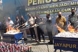 Bea Cukai Jayapura musnahkan rokok & minuman ilegal senilai Rp331 juta