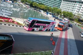 Naik bus tingkat gratis bisa jadi pilihan masyarakat jelajahi Jakarta