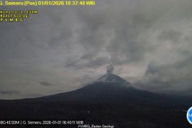 Kamis malam Semeru erupsi dengan tinggi letusan 900 meter